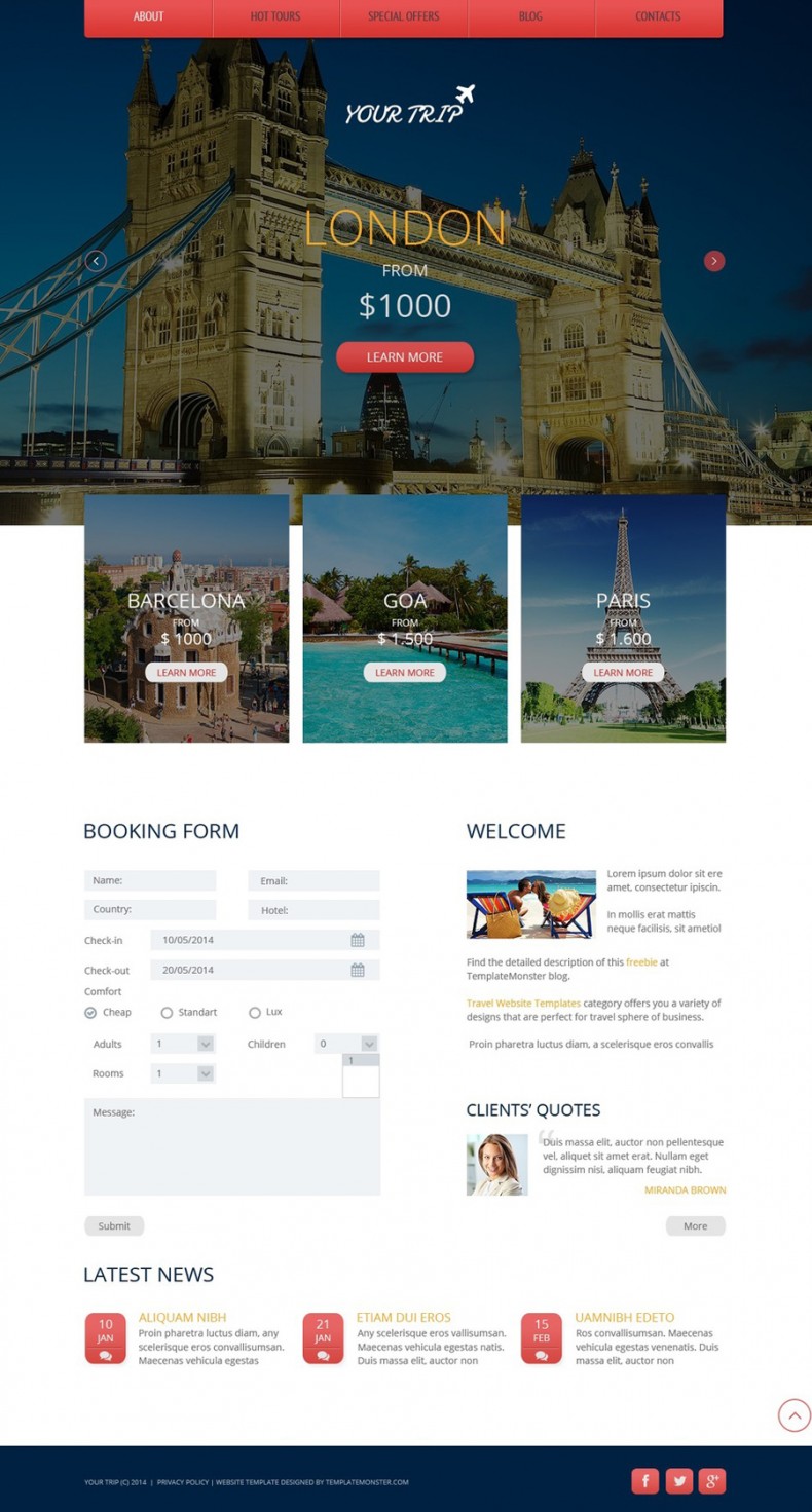 tour and travel website templates